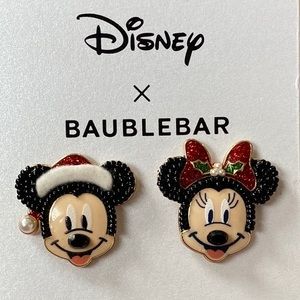 Disney X BaubleBar Mickey and Minnie Christmas Earrings